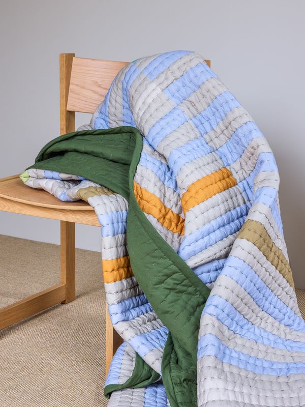 Hübsch Twist Överkast Block 260x260 Mörkgrön/Flerfärgad