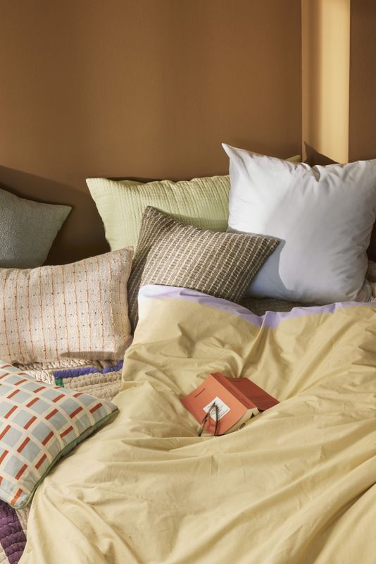 Hübsch Block Sängkläder 60/220 Beige/Flerfärgad