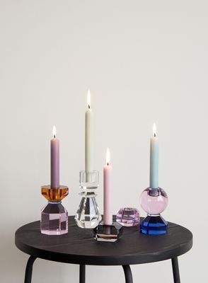 Hübsch Gem Ljusstakar Rosa/Grå (set om 2)
