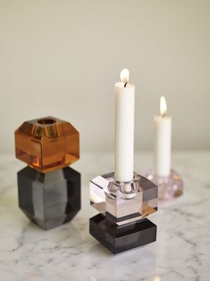Hübsch Gem Ljusstake Liten Grå/Rosa