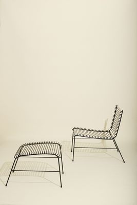 Hübsch String Fotpall Svart
