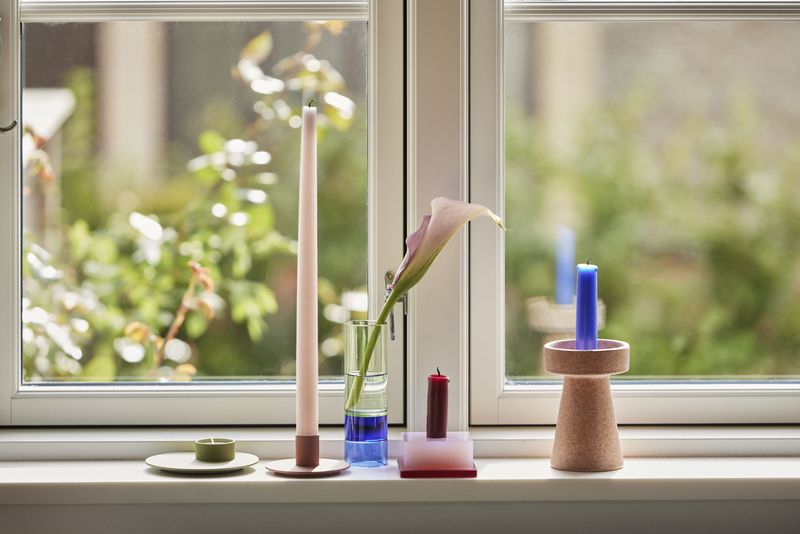 Hübsch Dust Ljusstake Rosa