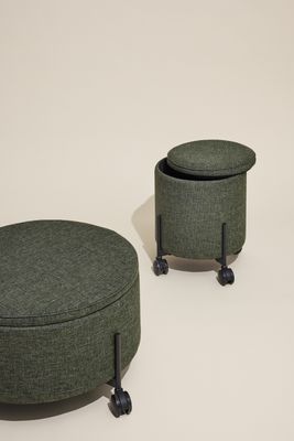 Hübsch Contain Sittpuff Stor Grön
