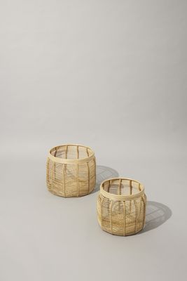 Hübsch Luna Korgar Natur (set om 2)