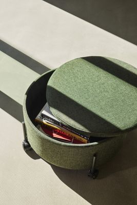 Hübsch Contain Sittpuff Stor Grön