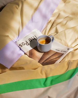 Hübsch Block Sängkläder 60/220 Beige/Flerfärgad