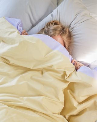 Hübsch Block Sängkläder 60/220 Beige/Flerfärgad