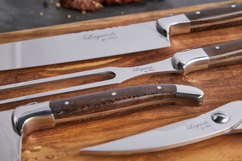 Laguiole By Hâws kockset med 4 delar, handtag i wengéträ