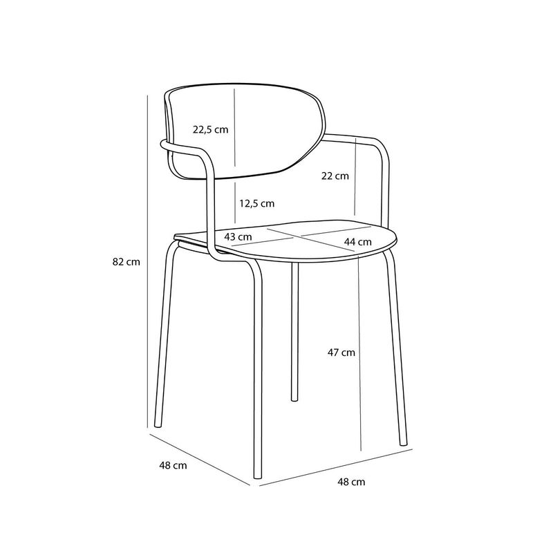 Hübsch Arch Matstol Ljusgrå 48x48xh82cm