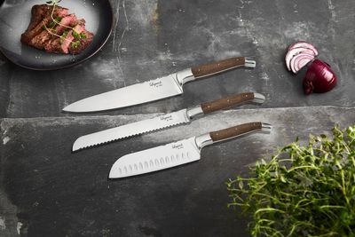Laguiole By Hâws kockknivset med 3 delar, handtag i olivträ