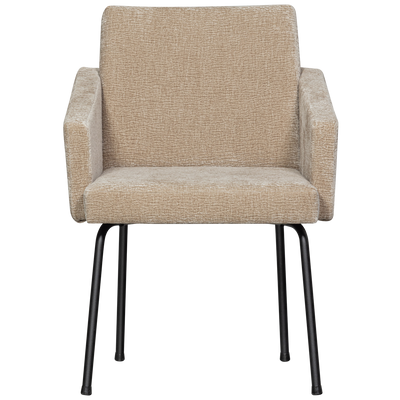 WOOOD Mount Matstol med Armstöd i 3D Chenille Sand 2 st