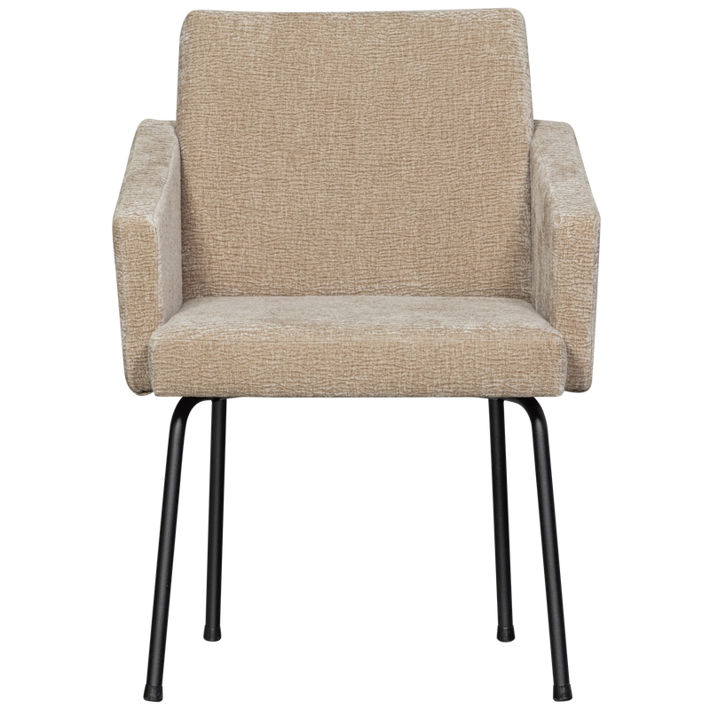 WOOOD Mount Matstol med Armstöd i 3D Chenille Sand 2 st