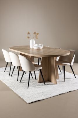 Venture Home Bootcut Matbord med Velvet Matstol