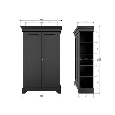 WOOOD Isabel Brocante Skåp i Matt Svart Furu