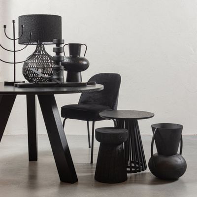 WOOOD Vogue Matstol Sammet Svart 2 st