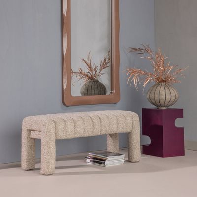 WOOOD Frex Bouclé Bänk Brun