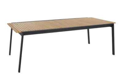 Brafab Naos matbord 100x220-320 cm svart/teak