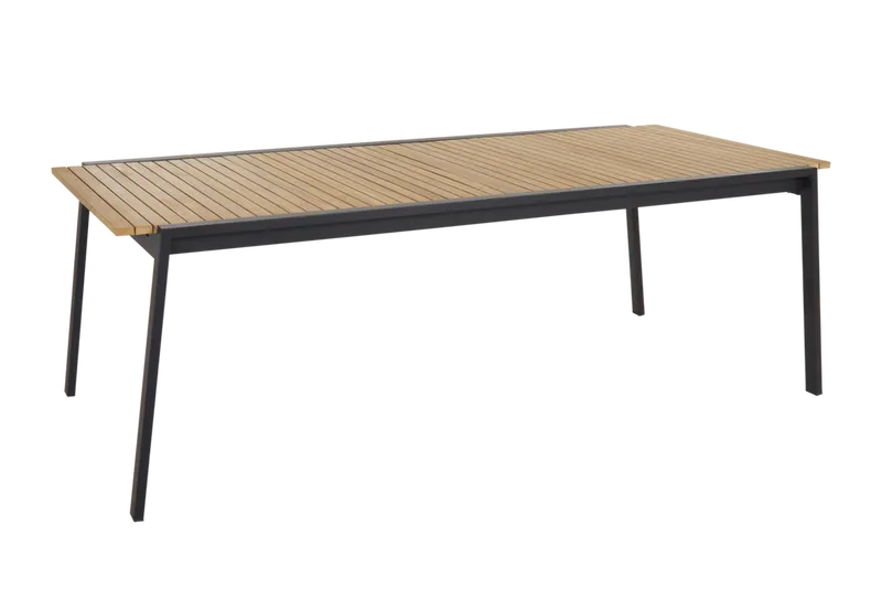 Brafab Naos matbord 100x220-320 cm svart/teak