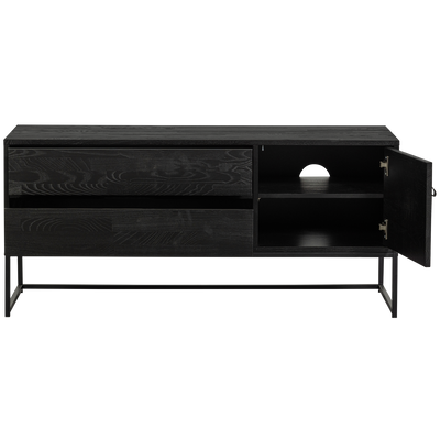 WOOOD SILAS TV-bänk i svart askträ, 120 cm