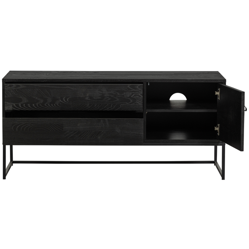 WOOOD SILAS TV-bänk i svart askträ, 120 cm