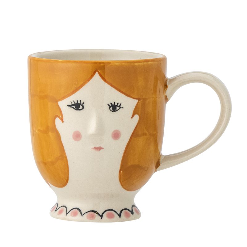 Bloomingville Mini Jaya Kopp, Orange, Stengods 7 cm 6-pack