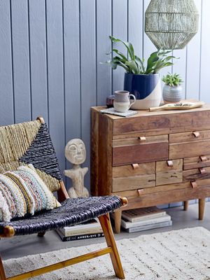 Bloomingville Grant Fåtölj, Svart, Teak, L65,5xH69,5xW76,5 cm