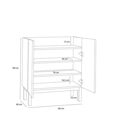 Hübsch Ark Skåp Natur 80x40xh90cm