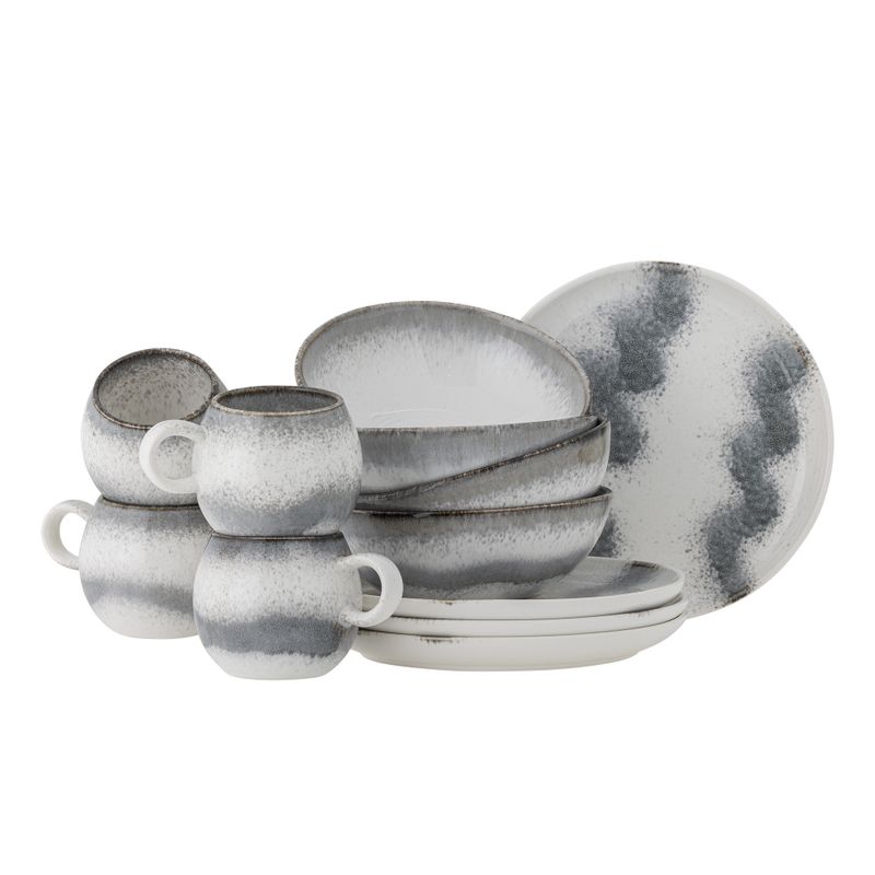 Bloomingville Paula Frukostset, Grå, Stengods