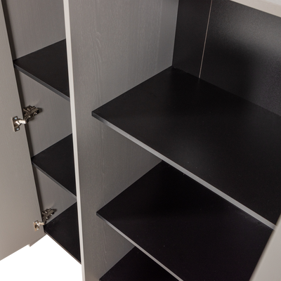 WOOOD BROCK 2-Dörrars Skåp i Askfanér, Varmgrå