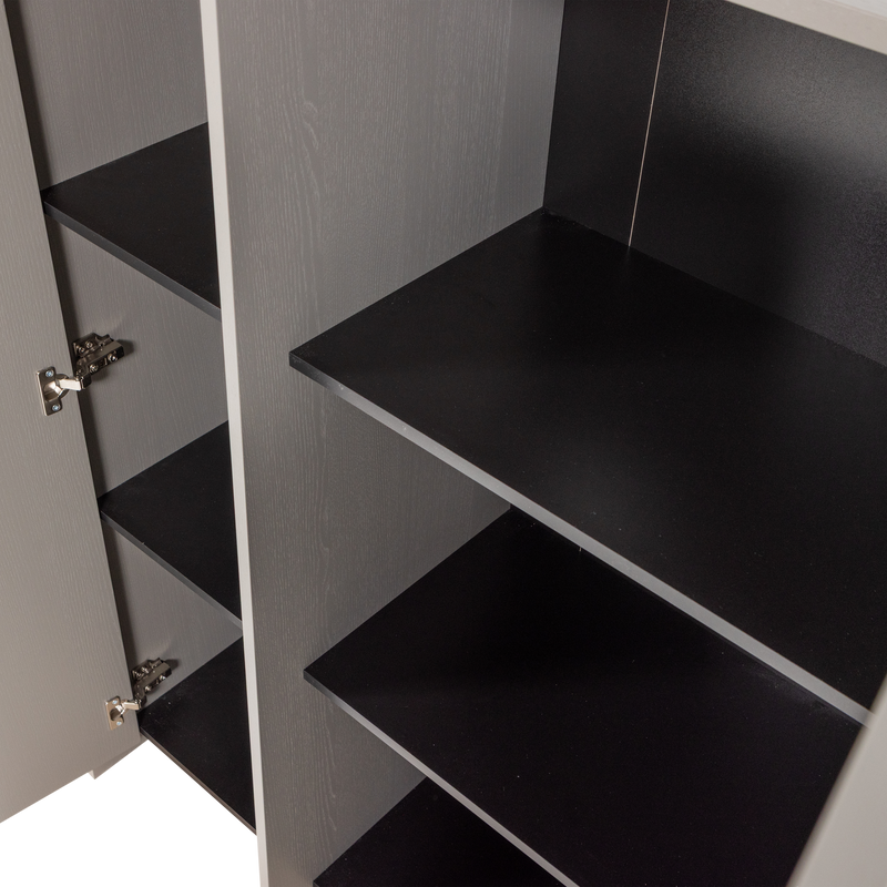 WOOOD BROCK 2-Dörrars Skåp i Askfanér, Varmgrå