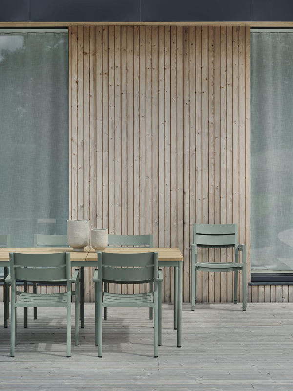 Brafab Nox matbord 90x240 cm grönt/teak