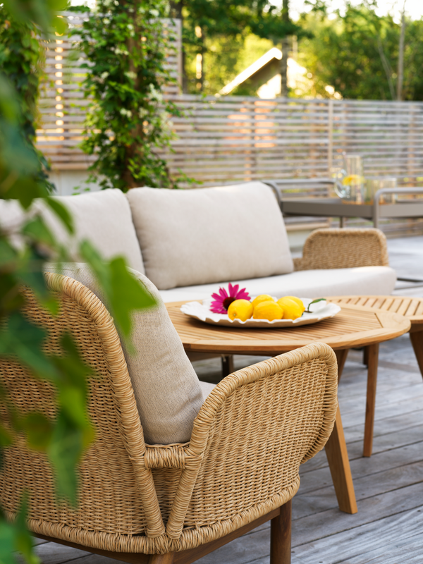 Brafab Lily 2,5-sits soffa Twist straw / Plush wheat / teak