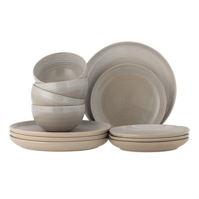 Bloomingville Taupe Dinnerware Set, Grå, Stengods