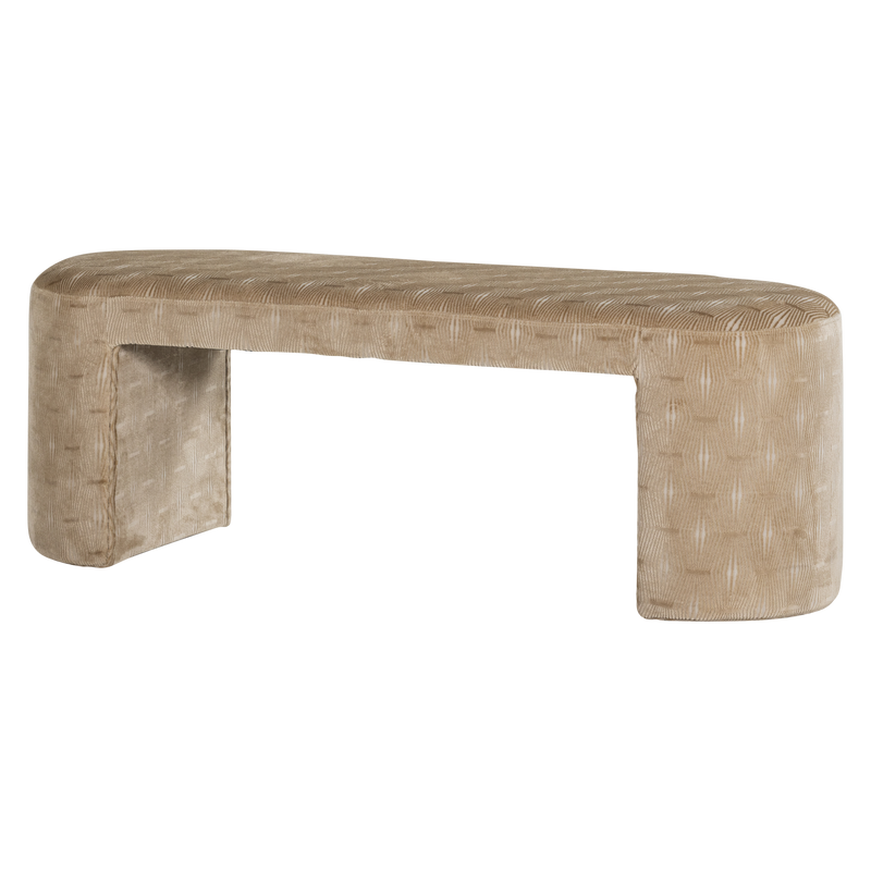 WOOOD Jacob Klädd Bänk med Randigt Mönster i Natur