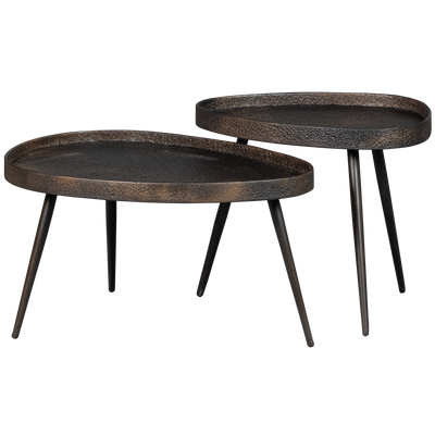 WOOOD Crude Sidobordset i Antik Brons - Set om 2