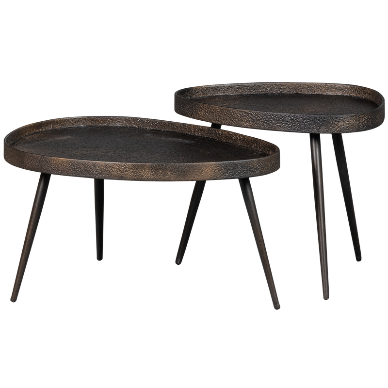 WOOOD Crude Sidobordset i Antik Brons - Set om 2