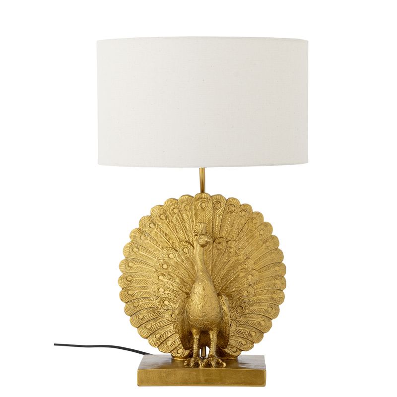 Bloomingville Peacock Bordslampa, Guld, Polyresin, Ø35,5xH58,5 cm