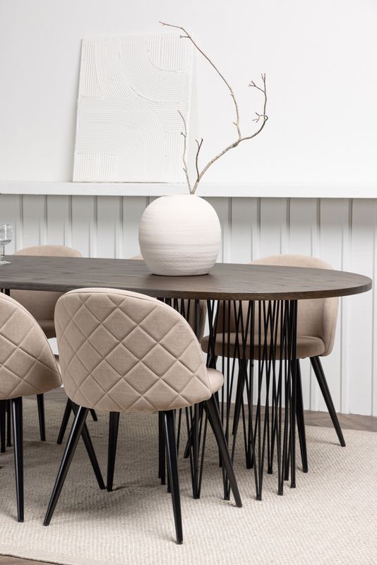 Venture Home Matgrupp Stone med Velvet-stolar