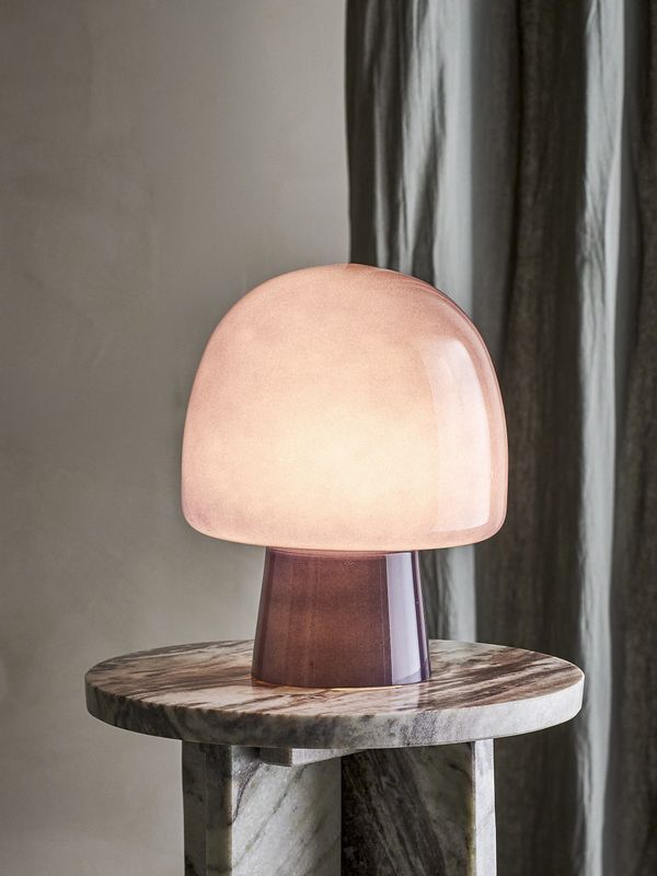 Bloomingville Paddy Bordslampa, Blå, Glas, Ø20xH26,5 cm