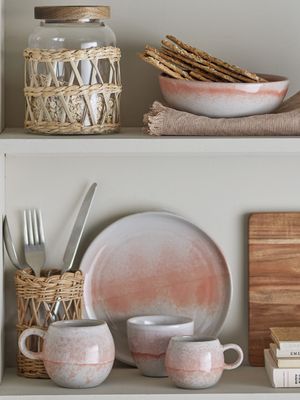 Bloomingville Paula Breakfast Set, Orange, Stengods
