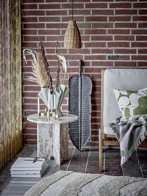 Bloomingville Jasmia Sidobord, Brun, Marmor, Ø46xH42 cm