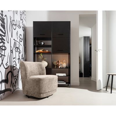 WOOOD Atty Snurrfåtölj i Sammet Sand