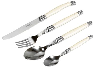 Laguiole By Hâws bestickset med 24 delar i pärlfärgad ABS-plast