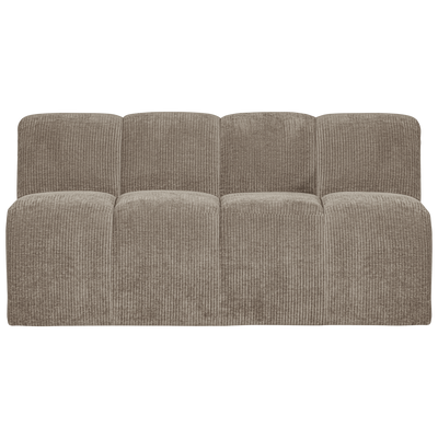 WOOOD Mojo Matbänk med Ryggstöd Ribbad Tyg Mörk Sand