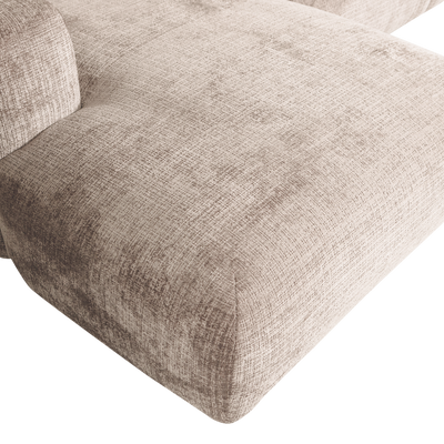 WOOOD Cloud Schäslong Soffa Vänster Chenille Natur