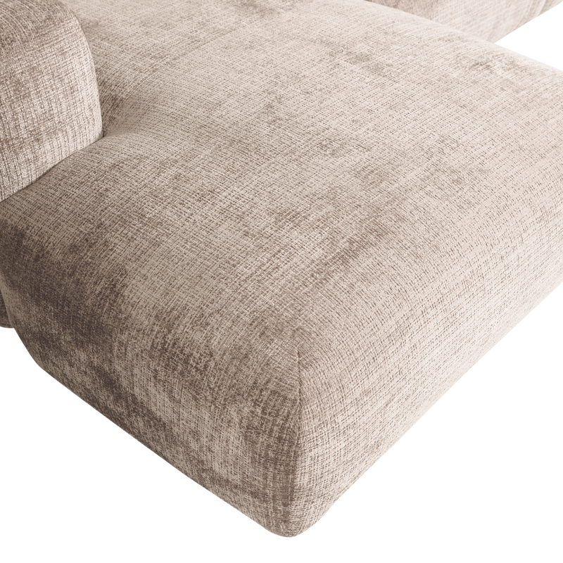 WOOOD Cloud Schäslong Soffa Vänster Chenille Natur