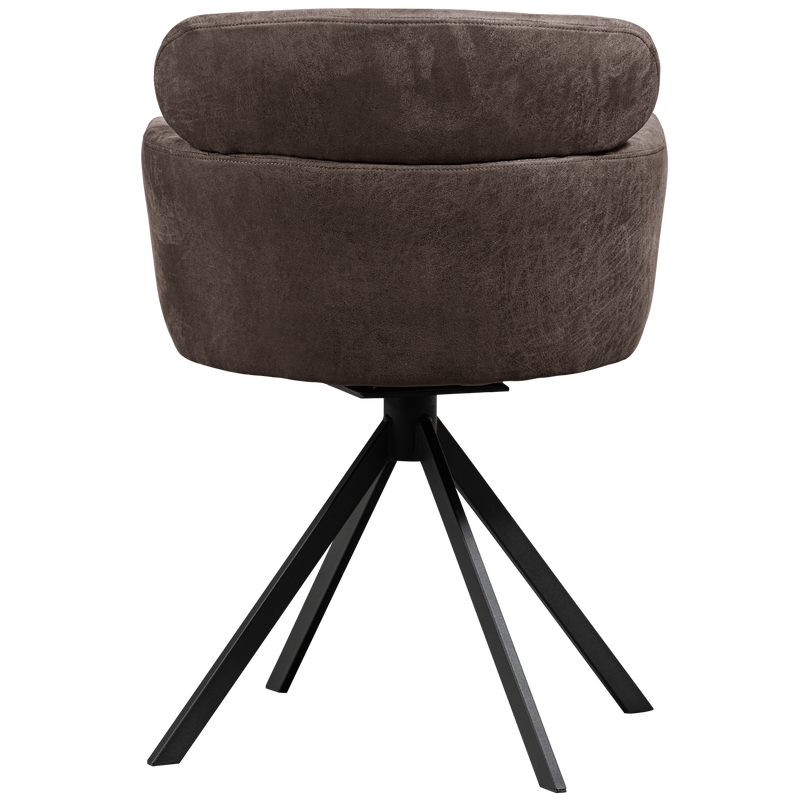 WOOOD Fenne Snurrbar Matstol i Läderlook - Svart 2 st