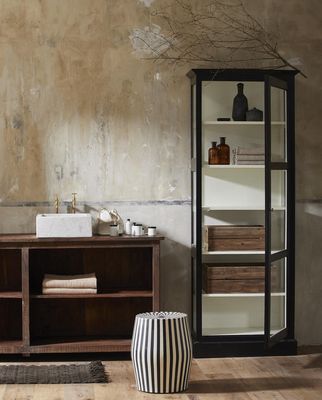 Nordal TAURA Sidobord/Pall - Svart/Elfenben