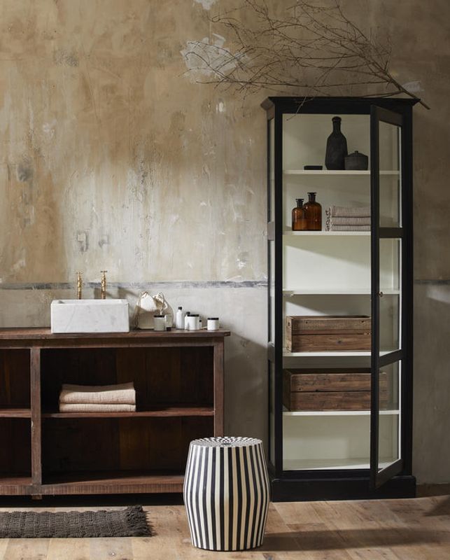 Nordal TAURA Sidobord/Pall - Svart/Elfenben