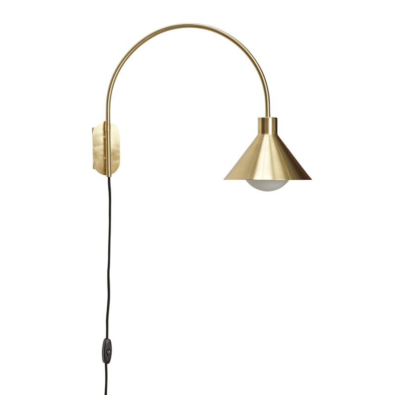 Hübsch Pipe Vägglampa Mässing 55xh40cm, E27